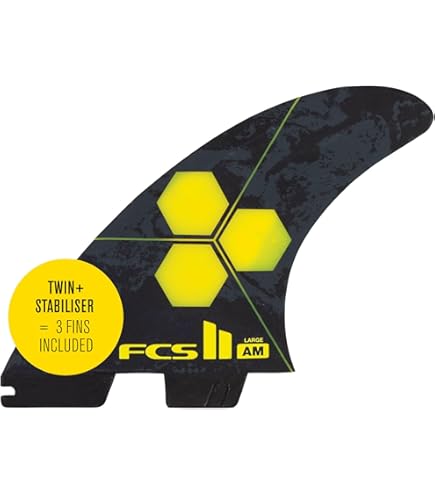 Amazon.com : FCS II Mick Fanning Neo Carbon Large Tri Fins - Black